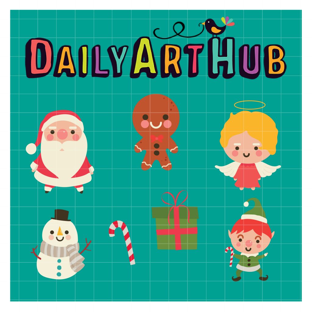 Cute Christmas Characters Clip Art Set – Daily Art Hub // Graphics