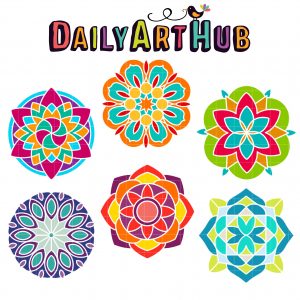 Colorful Mandalas Clip Art Set – Daily Art Hub // Graphics, Alphabets & SVG