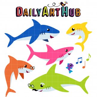 Download Shark Family Clip Art Set - Daily Art Hub - Free Clip Art Everyday