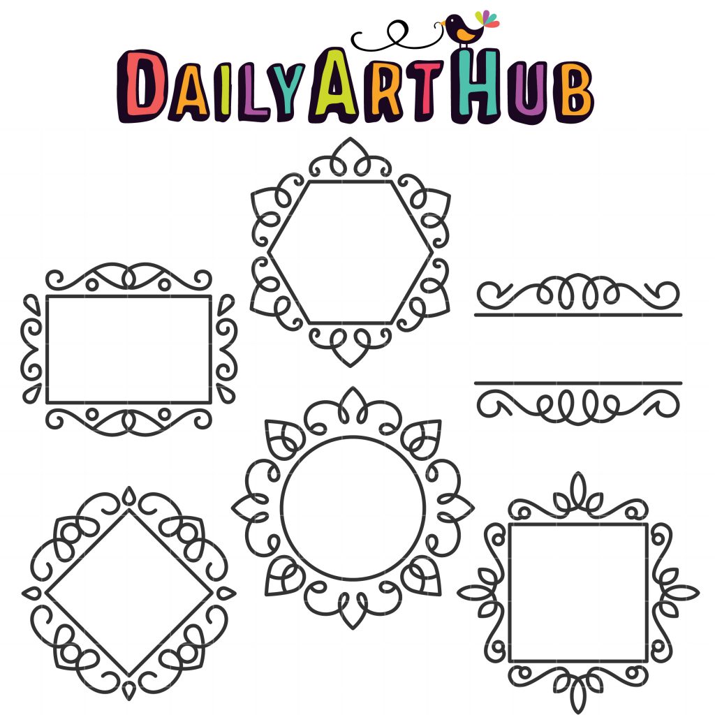 Pretty Monogram Frames Clip Art Set – Daily Art Hub // Graphics