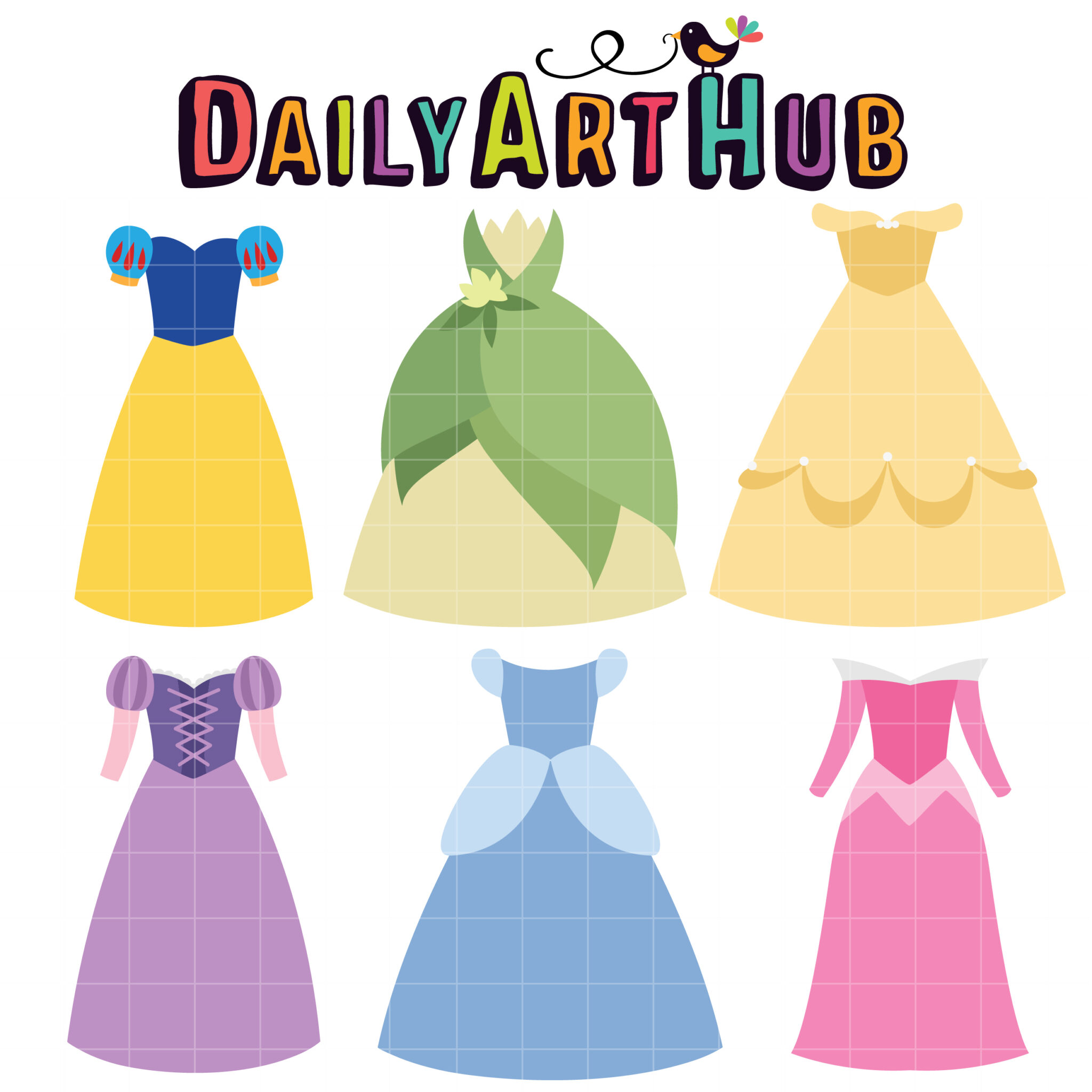 Princess Dresses Clip Art Set – Daily Art Hub // Graphics