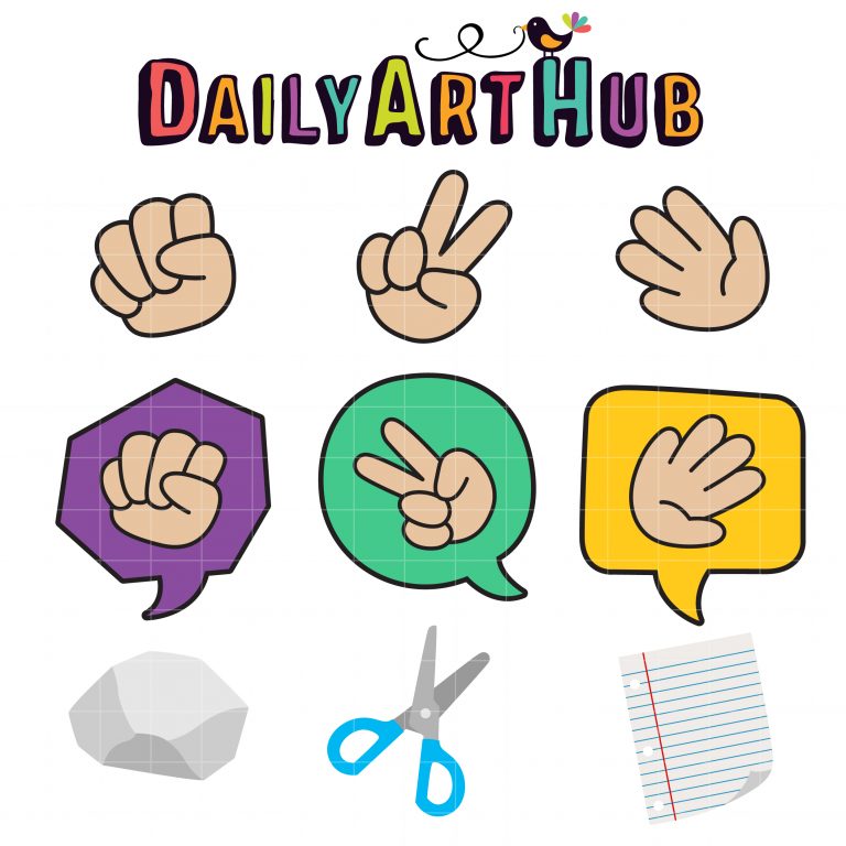 Rock Paper Scissor Clip Art Set Daily Art Hub Free Clip Art Everyday 3423