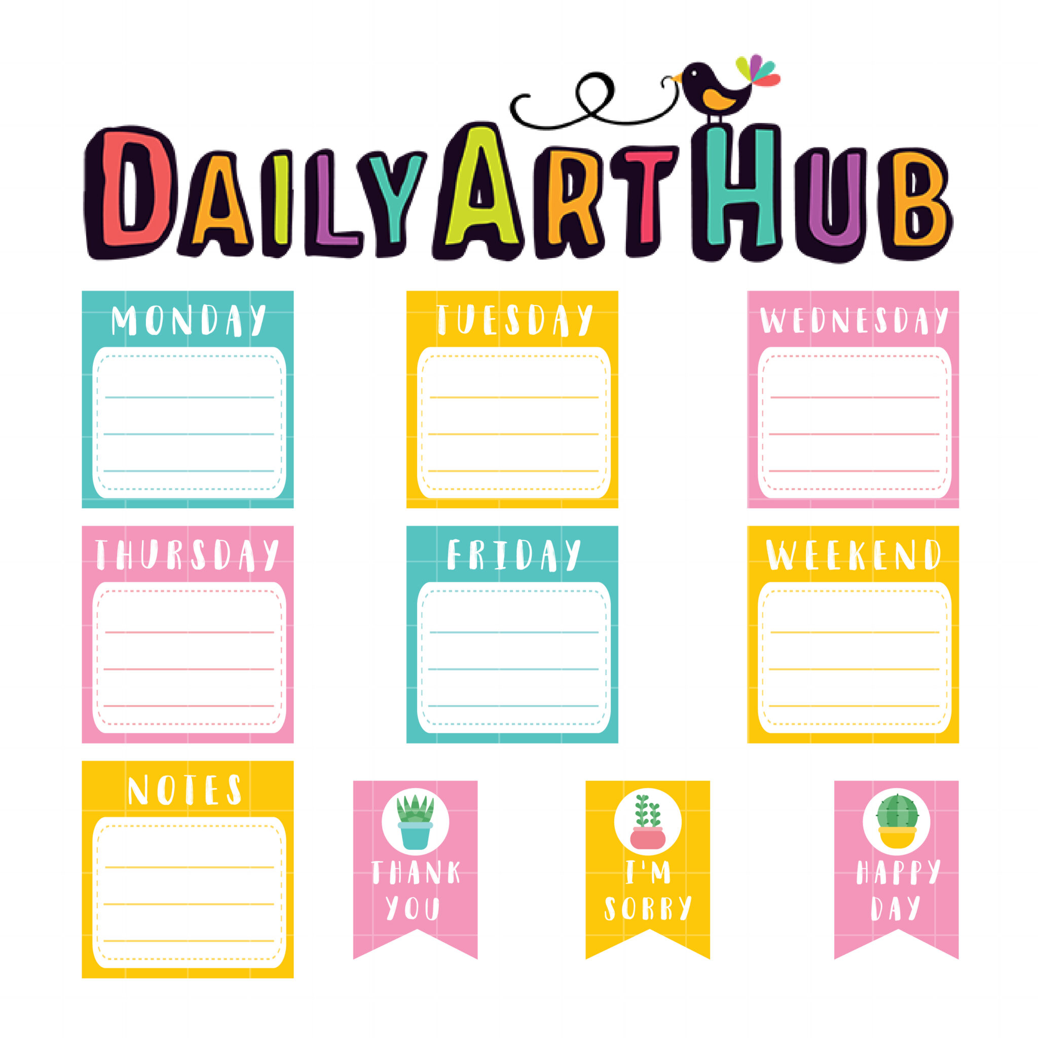 Weekly Planner Clip Art Set Daily Art Hub Graphics Alphabets And Svg