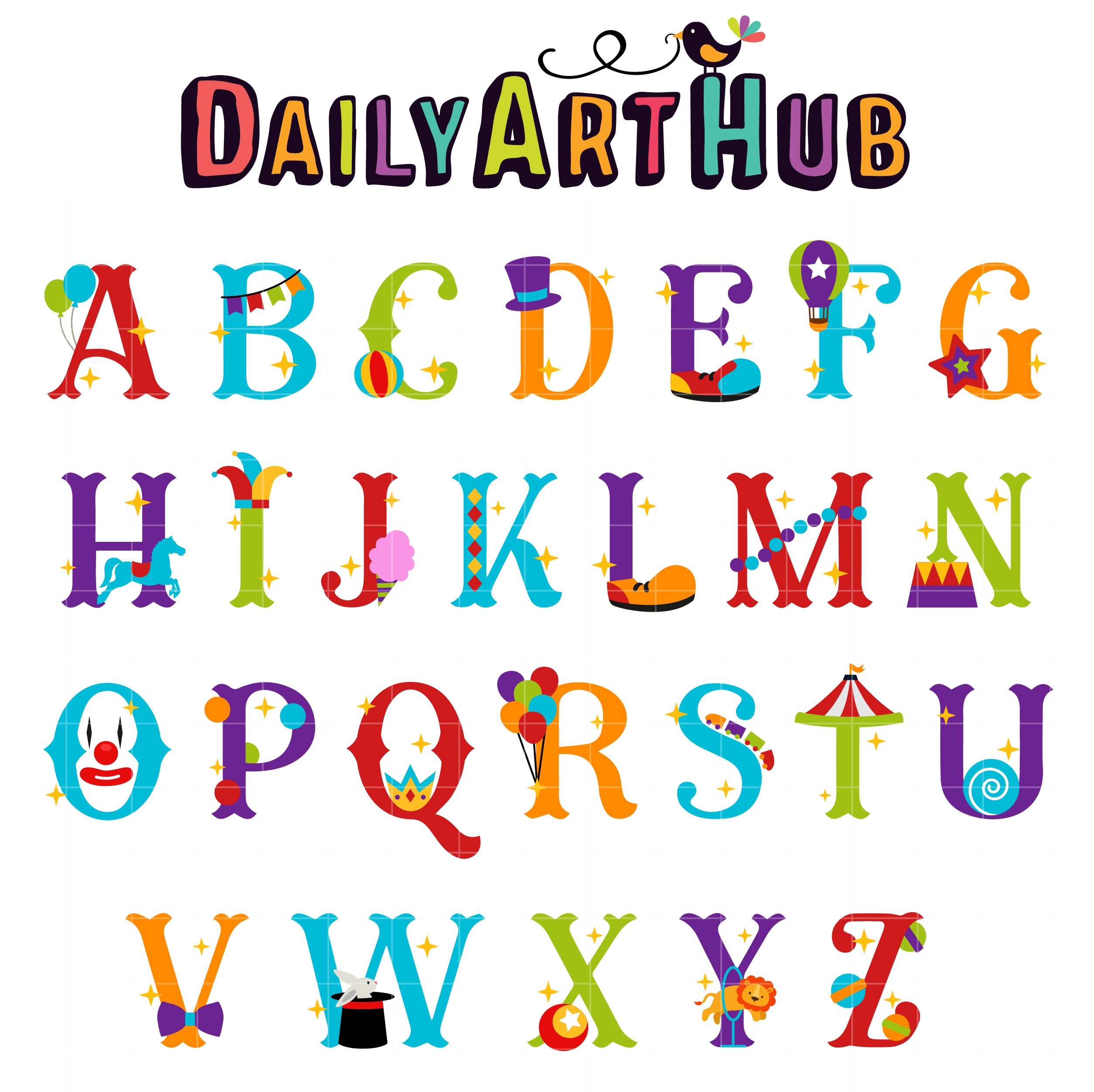 Circus Carnival Letters Clip Art Set Daily Art Hub Free Clip Art Everyday