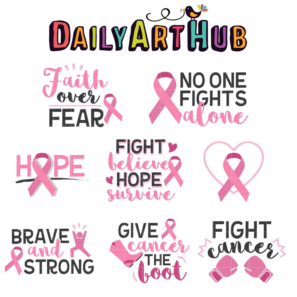 Cancer Awareness Clip Art Set – Daily Art Hub // Graphics, Alphabets & SVG