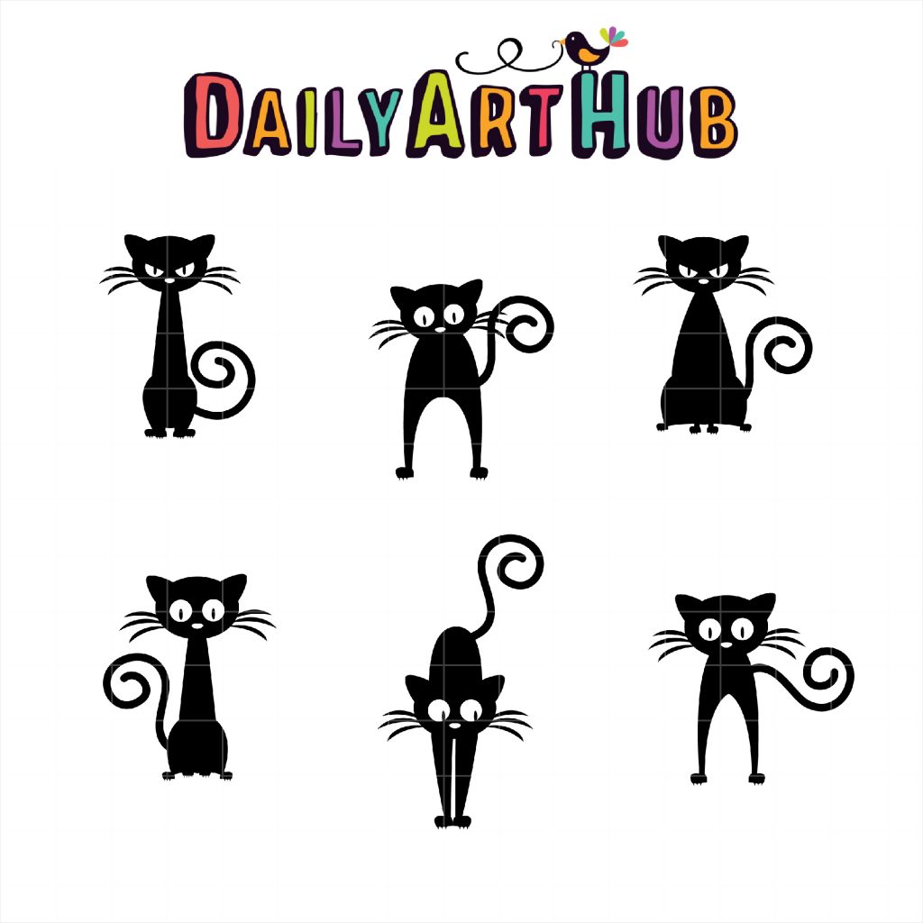 Black Cats Clip Art Set – Daily Art Hub // Graphics, Alphabets & SVG