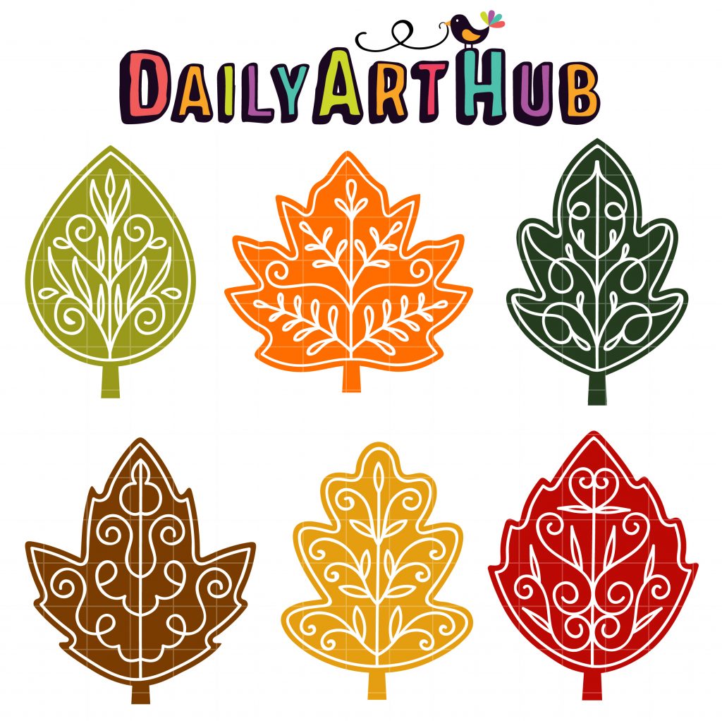 Fall Foliage Filigree Clip Art Set – Daily Art Hub // Graphics ...