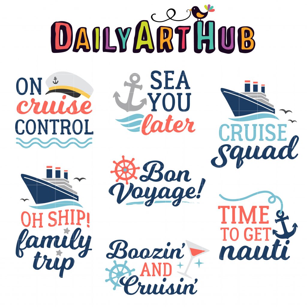 Cruise Quotes Clip Art Set – Daily Art Hub // Graphics, Alphabets & SVG