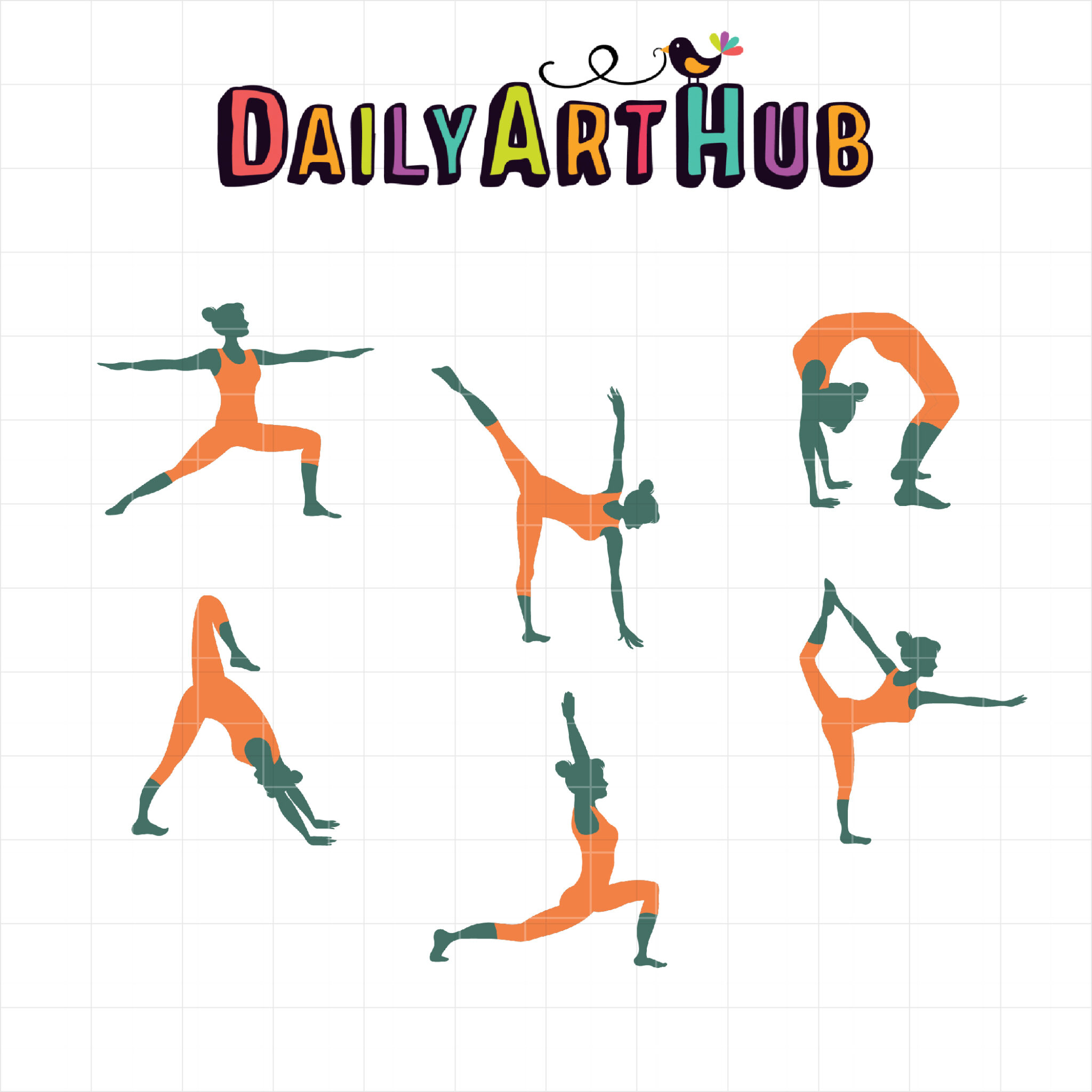 Cute Yoga Exercise Clip Art Set – Daily Art Hub // Graphics