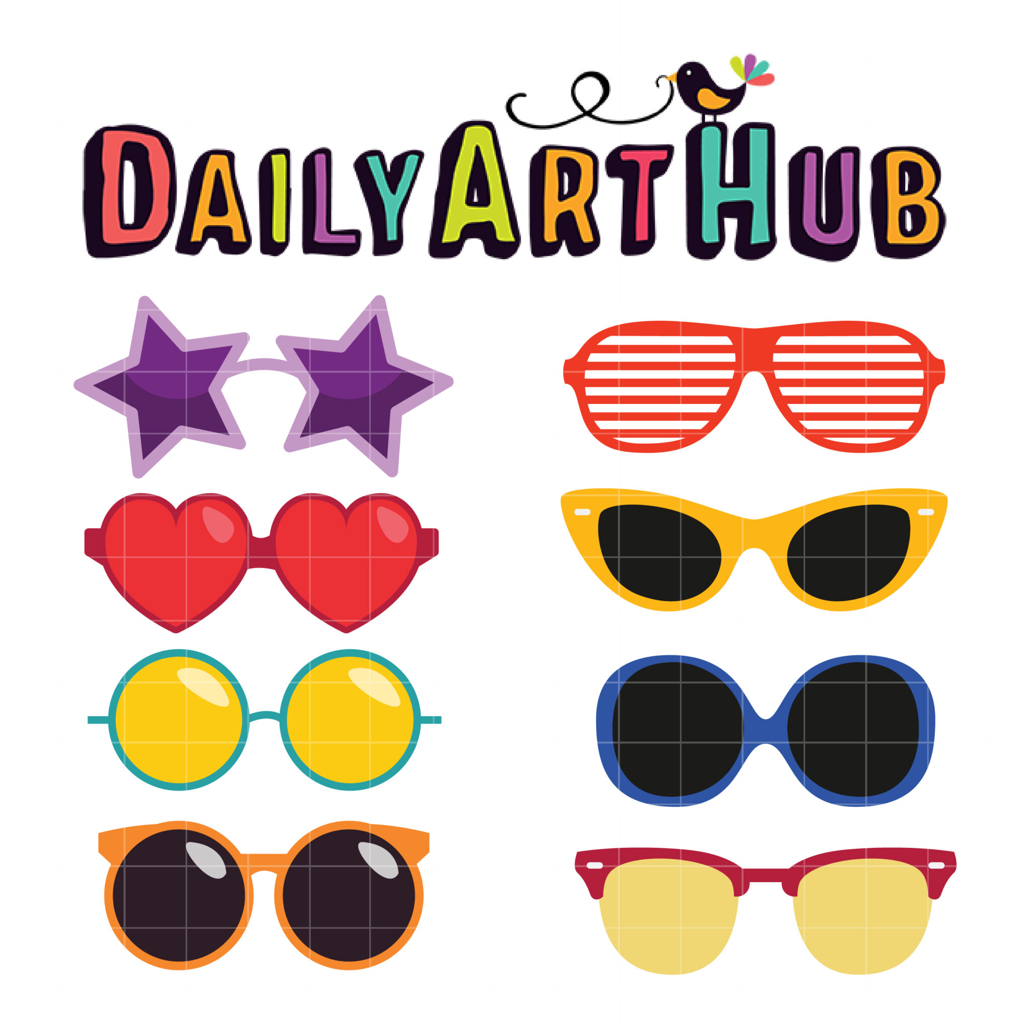 Retro Sunglasses Clip Art Set Daily Art Hub Graphics Alphabets And Svg