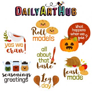 Thanksgiving Food Puns Clip Art Set Daily Art Hub Free Clip Art Everyday