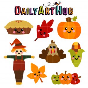 Kawaii Thanksgiving Clip Art Set – Daily Art Hub // Graphics, Alphabets ...