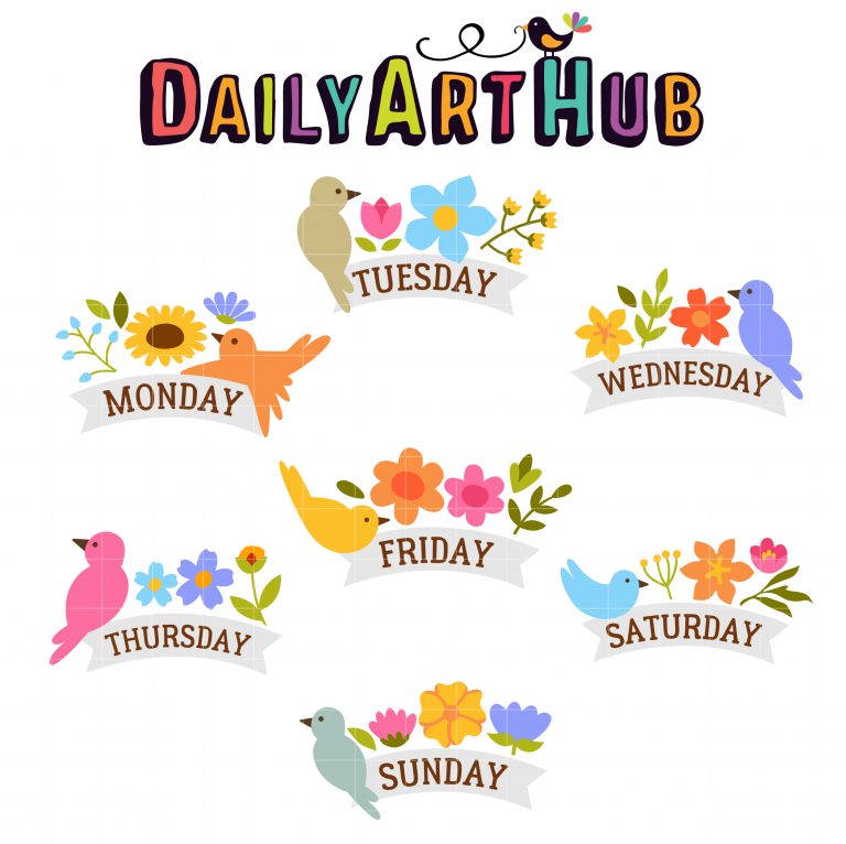 Days of the Week Birds Clip Art Set – Daily Art Hub // Graphics ...