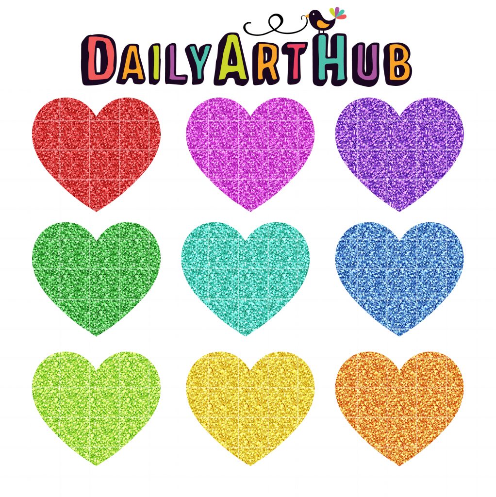 Glitter Heart Clip Art Set – Daily Art Hub // Graphics, Alphabets & SVG