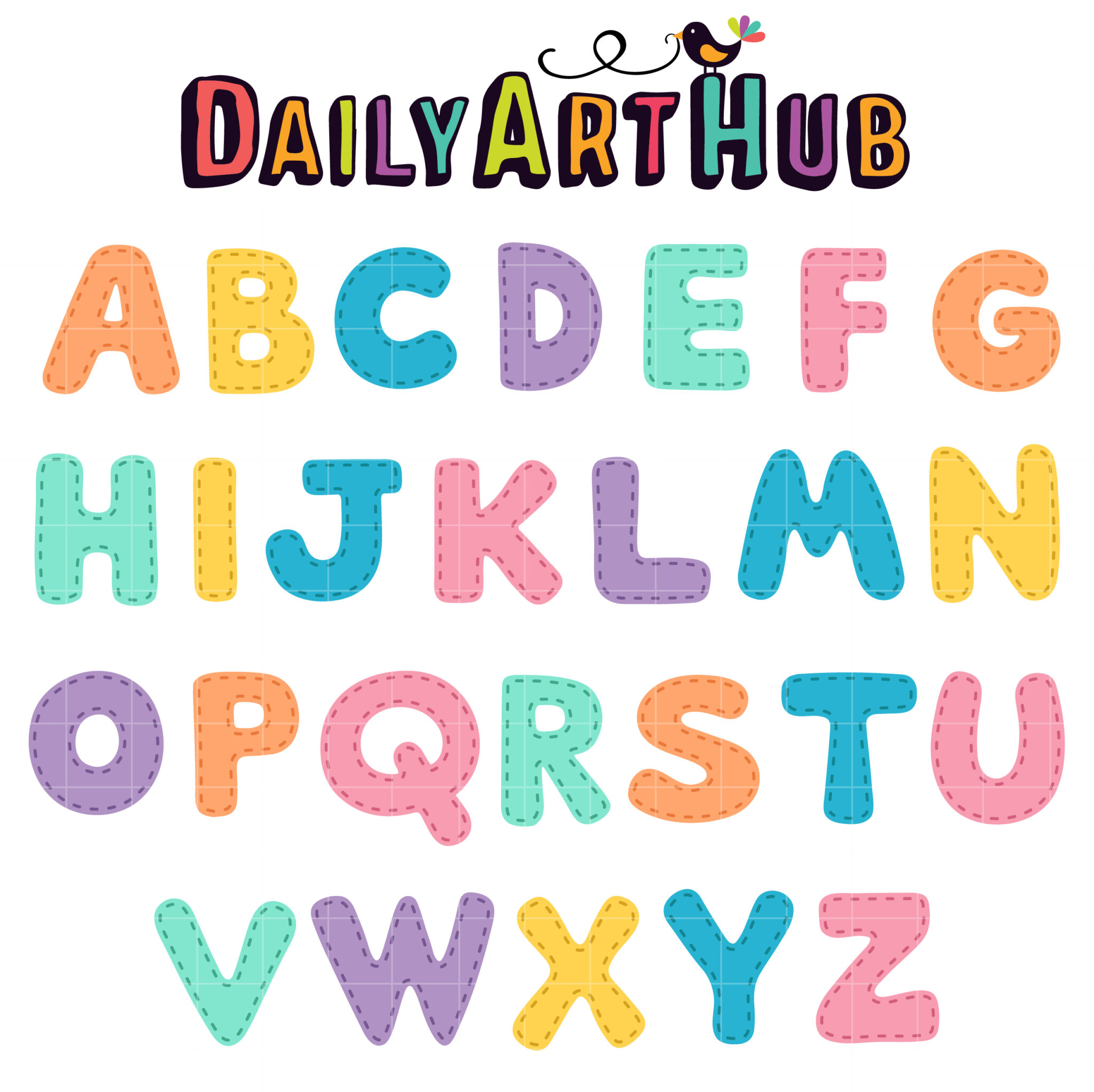 Baby Stitched Alphabet Clip Art Set – Daily Art Hub // Graphics ...
