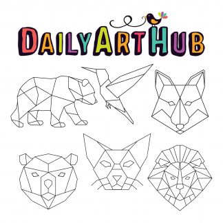 Download Geometric Animals Clip Art Set Daily Art Hub Free Clip Art Everyday