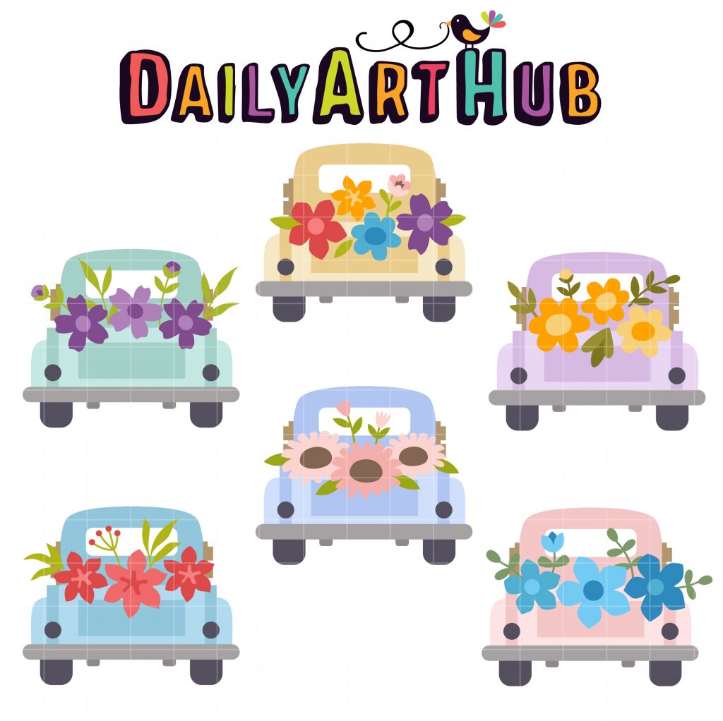 Back of Truck Flowers Clip Art Set – Daily Art Hub // Graphics