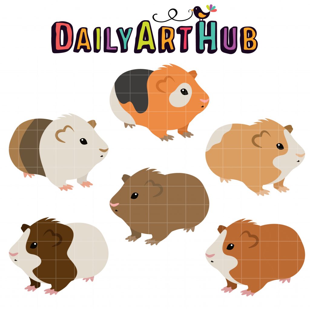 Cute Guinea Pigs Clip Art Set – Daily Art Hub // Graphics, Alphabets & SVG