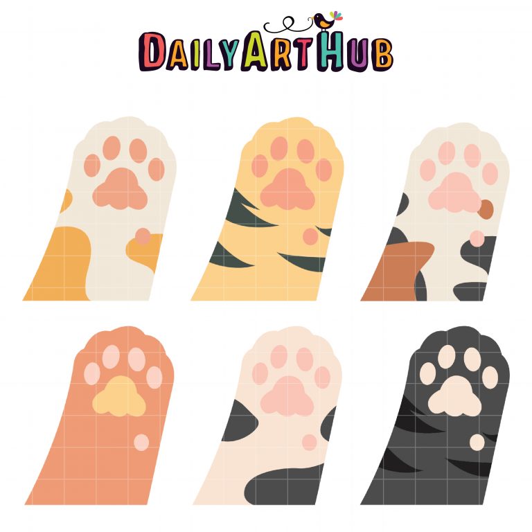 Cute Kitty Paws Clip Art Set – Daily Art Hub // Graphics, Alphabets & SVG