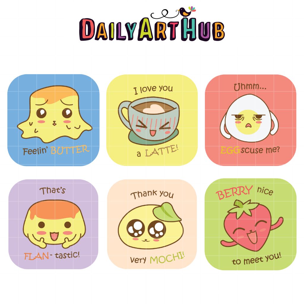 Cute and Funny Food Clip Art Set – Daily Art Hub // Graphics, Alphabets ...