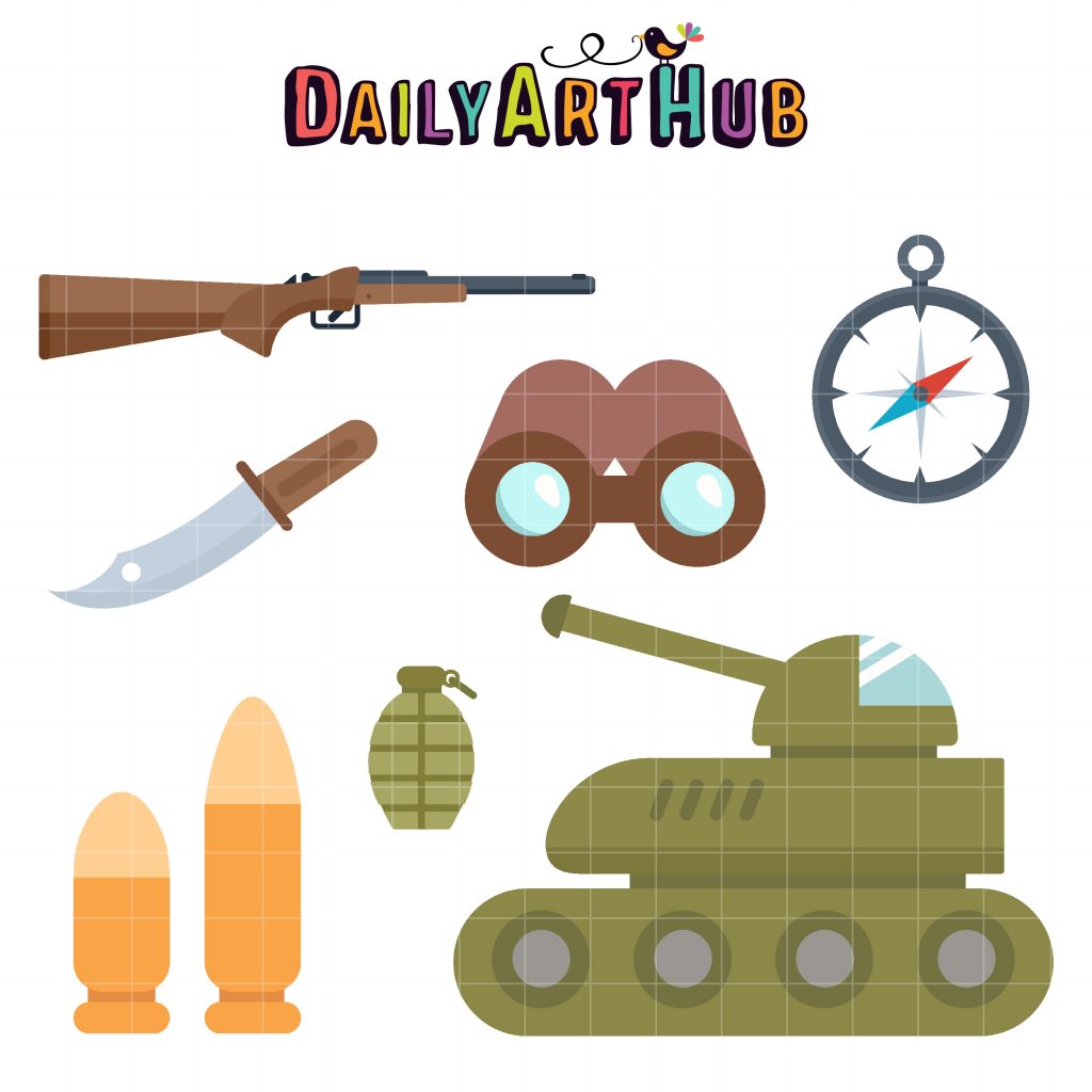 Soldiers Stuff Clip Art Set – Daily Art Hub // Graphics, Alphabets & SVG