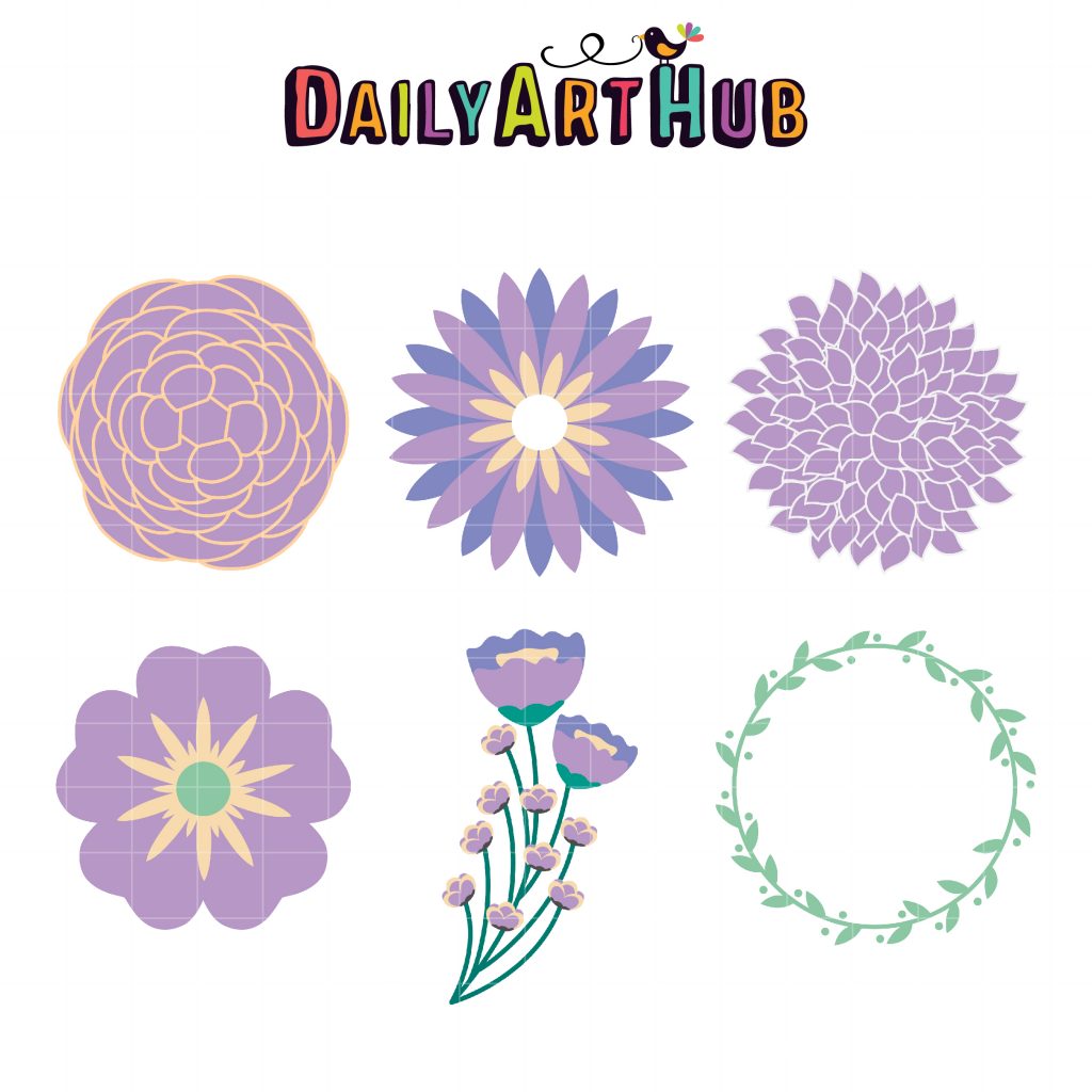 Lovely Lavender Flowers Clip Art Set – Daily Art Hub – Free Clip Art