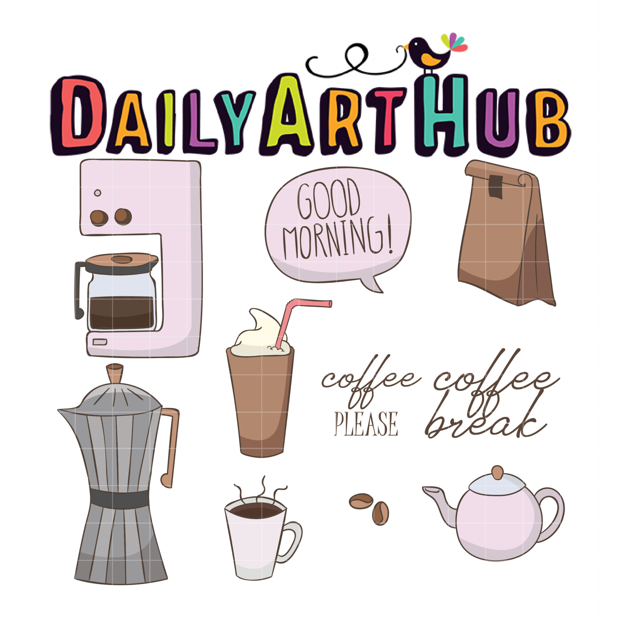 Cute Coffee Cup Expressions Clip Art Set – Daily Art Hub