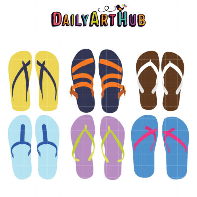 Cute Flip Flops Clip Art Set – Daily Art Hub // Graphics, Alphabets & SVG
