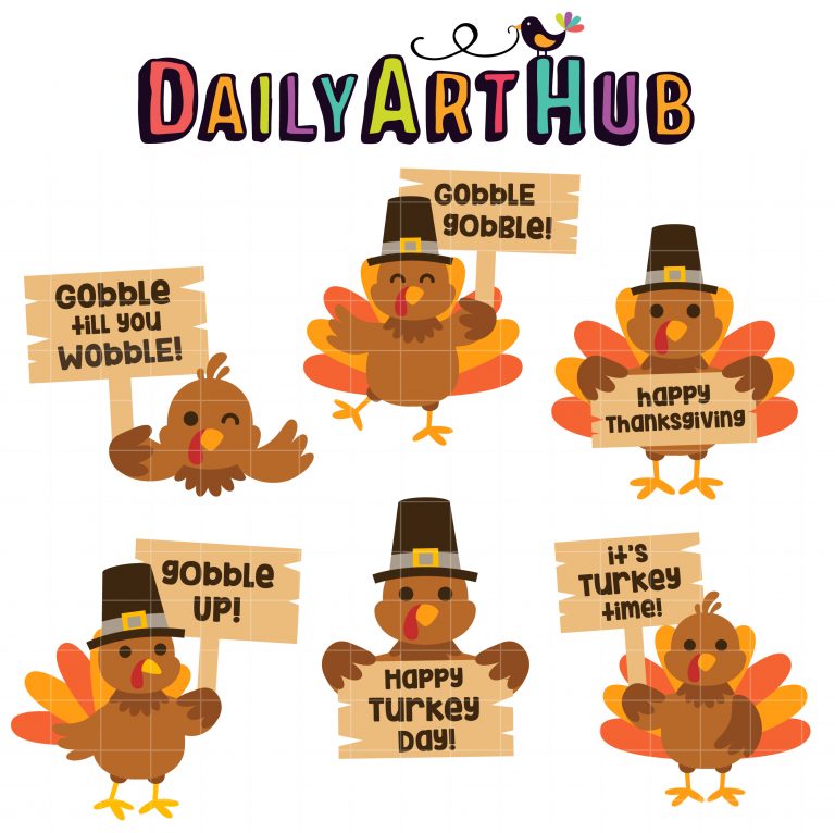 Turkey Talk Clip Art Set – Daily Art Hub // Graphics, Alphabets & SVG