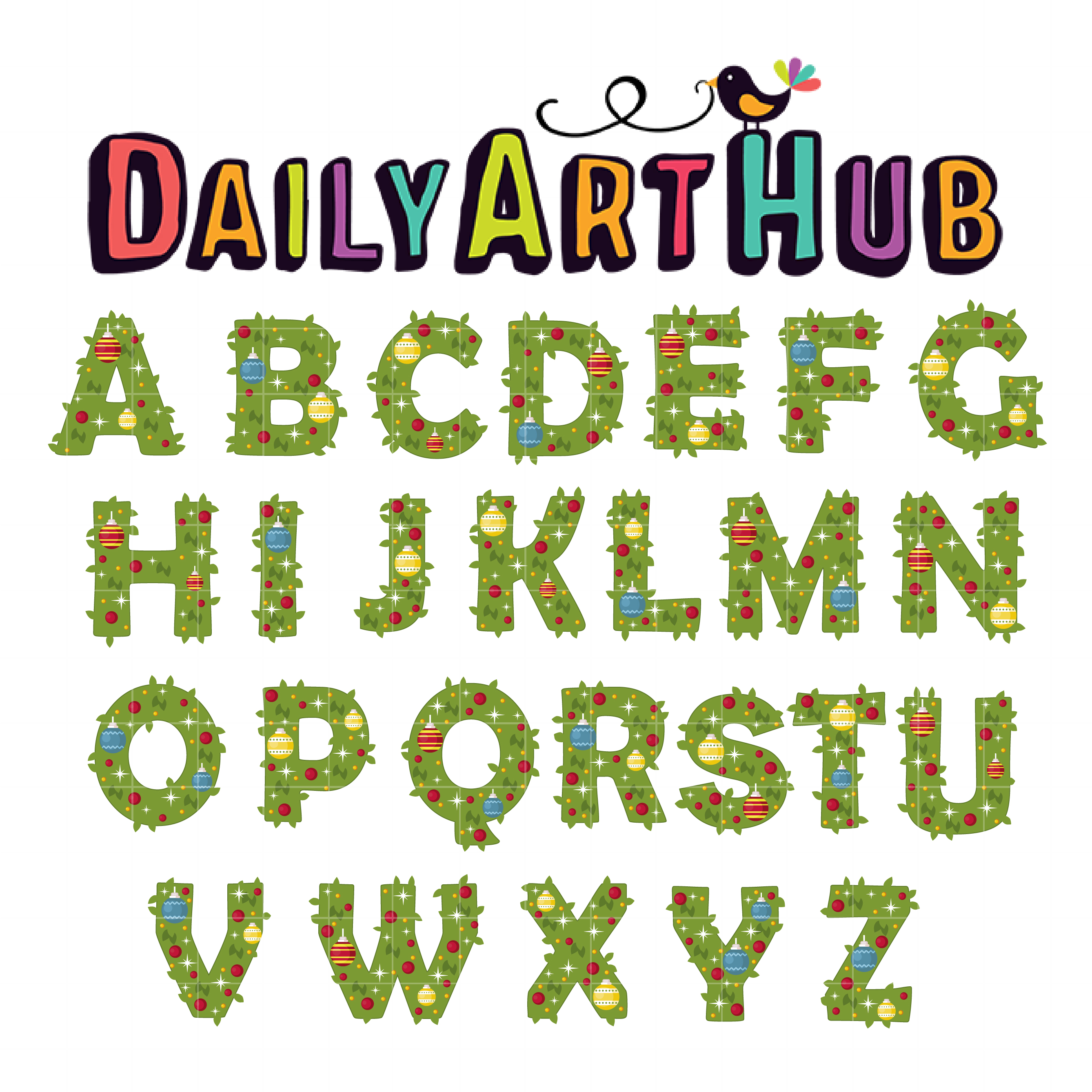 Christmas Alphabet Letters Clip Art