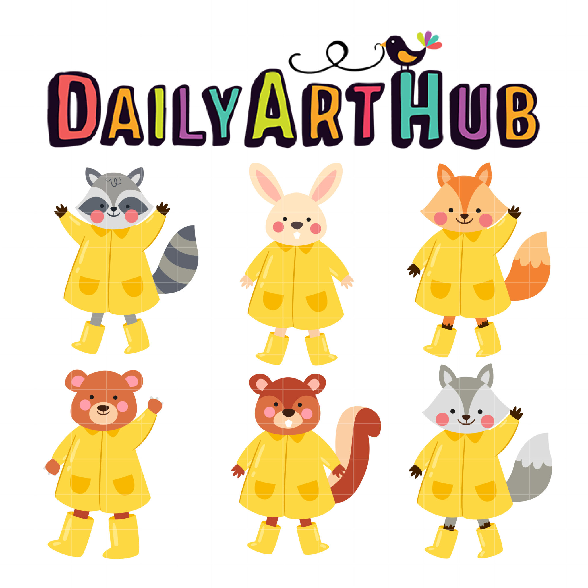 Raincoat Animals Clip Art Set Daily Art Hub Graphics Alphabets SVG