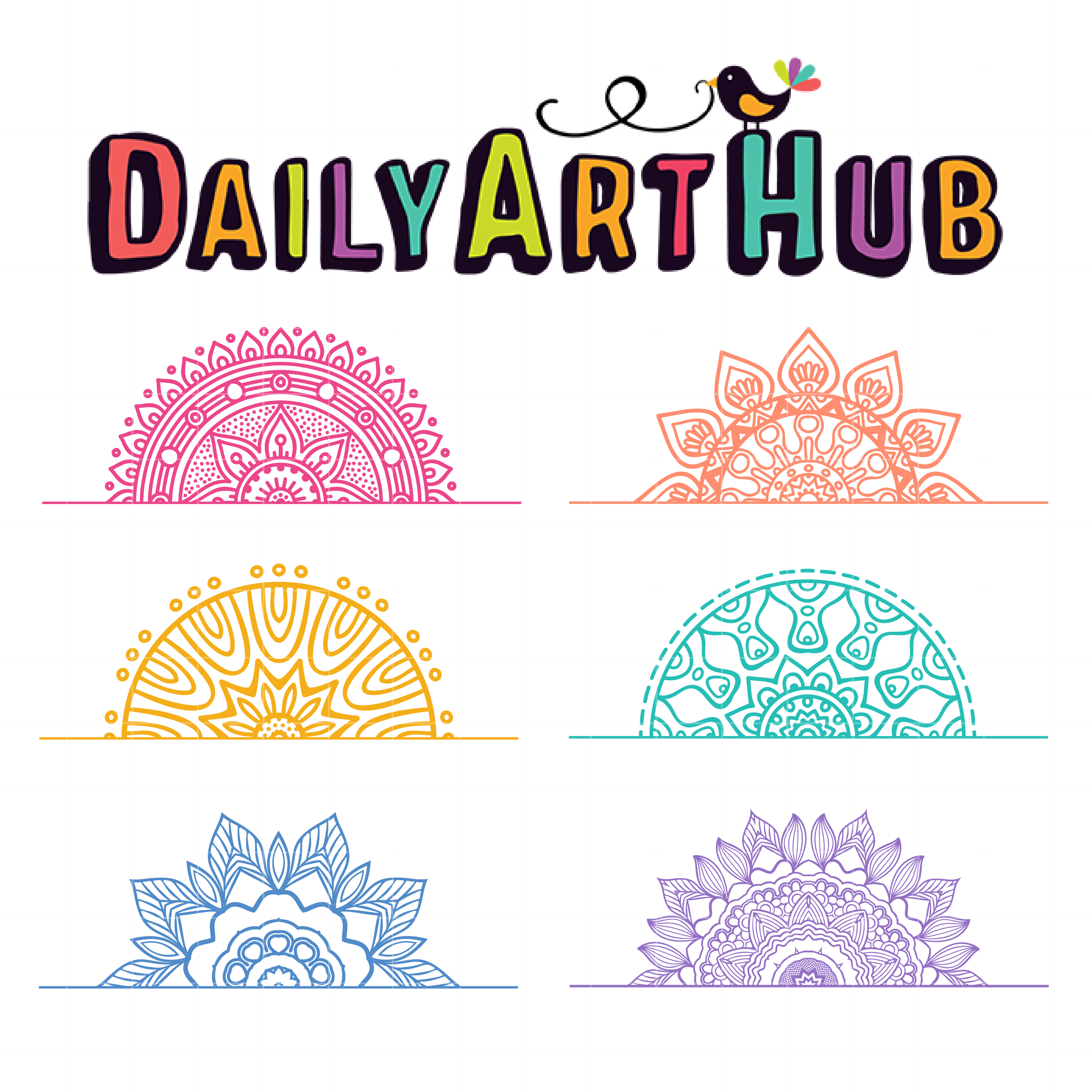 Download Colorful Half Mandala Clip Art Set Daily Art Hub Free Clip Art Everyday