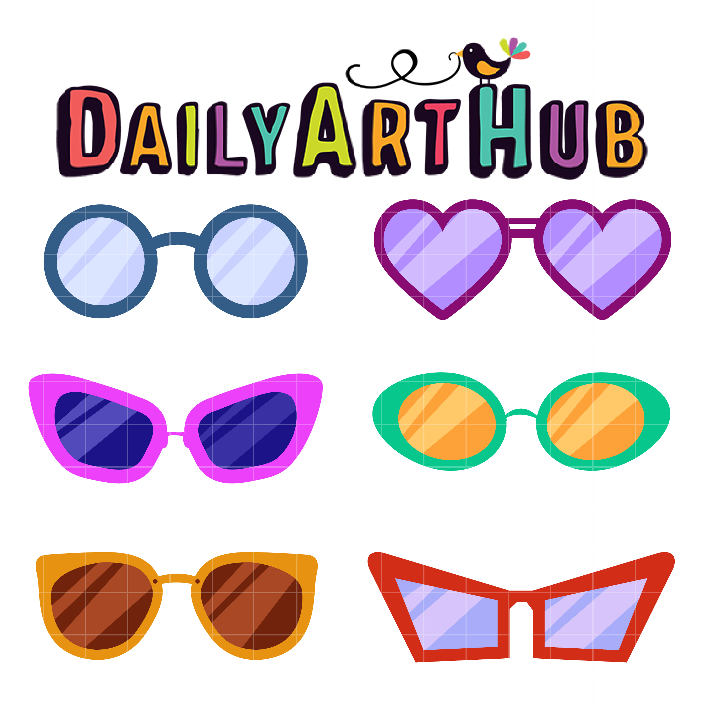80s And 90s Retro Sunglasses Clip Art Set Daily Art Hub Free Clip Art Everyday 