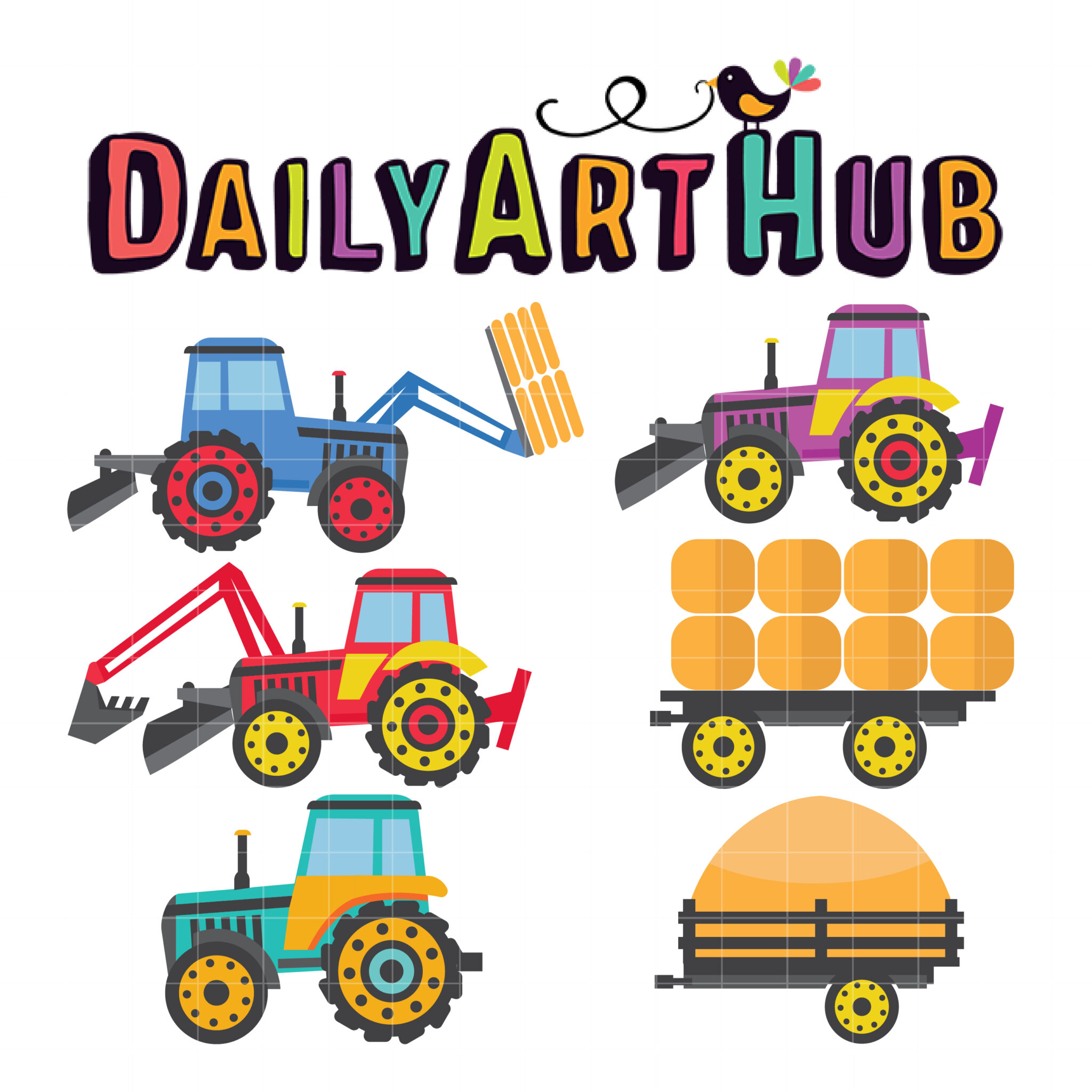 6 Vector Set of Tractor Logo, Farm Logo Graphic by makhondesign · Creative  Fabrica