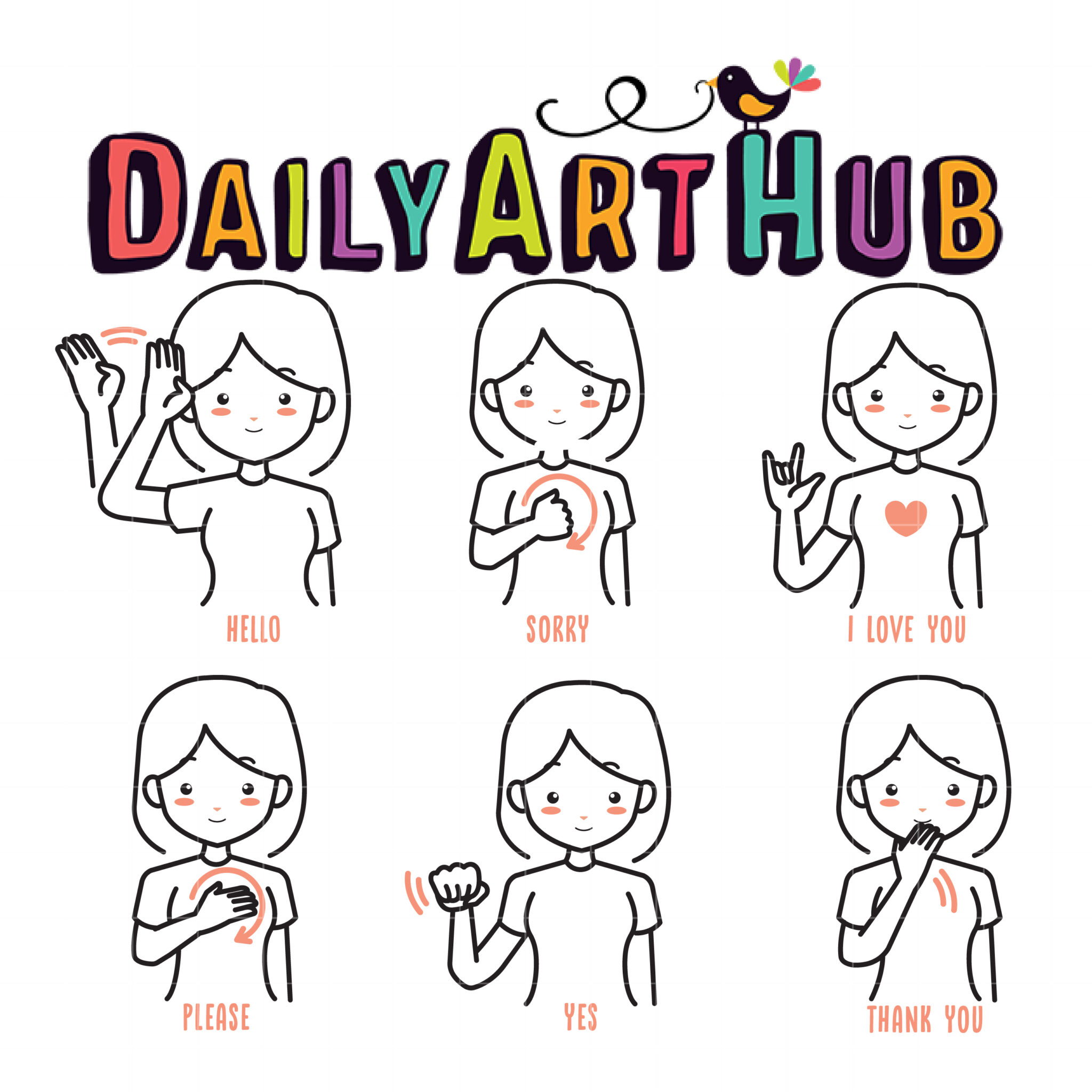 Basic Sign Language Clip Art Set Daily Art Hub Graphics Alphabets 