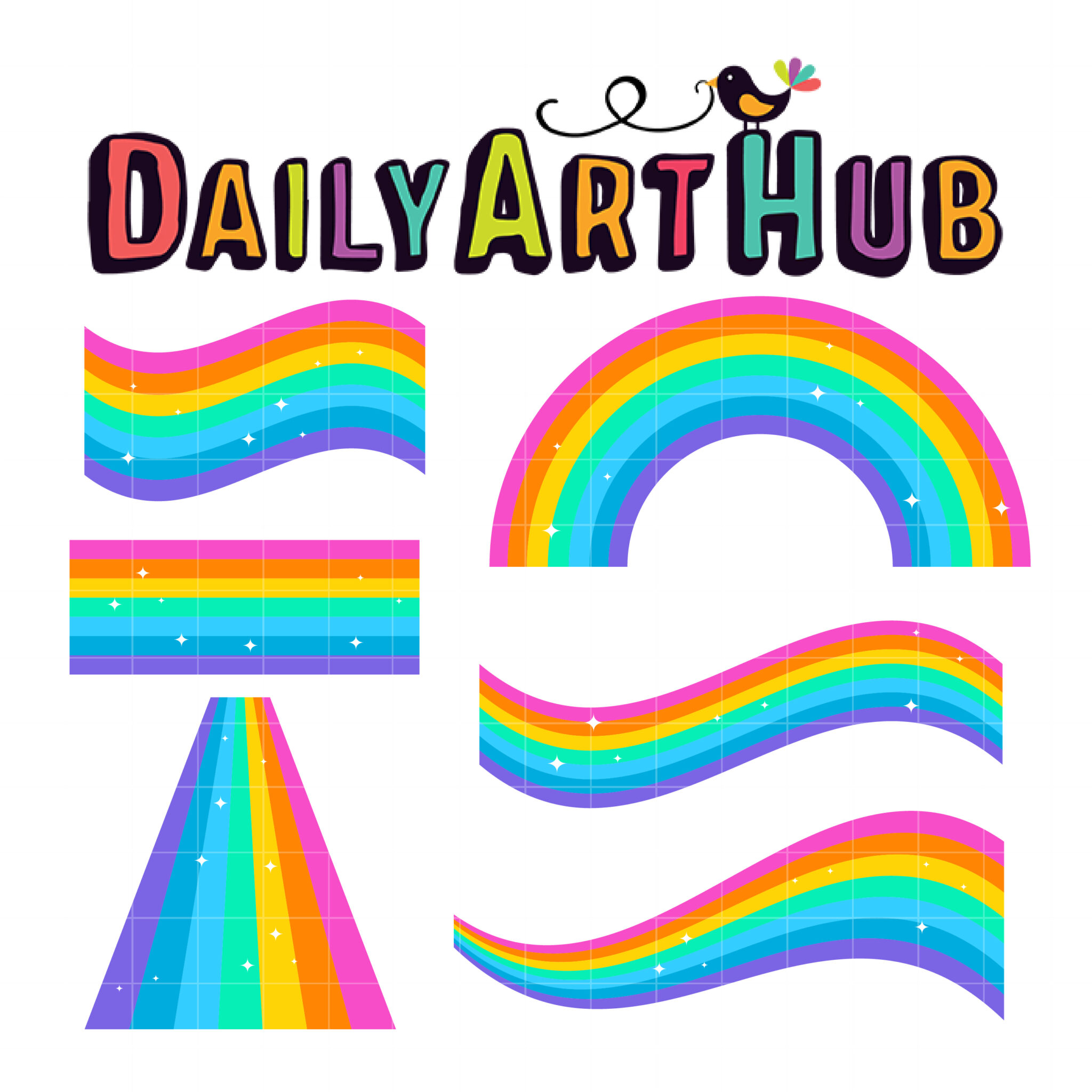 Pastel Rainbow Shape Collection Clip Art Set – Daily Art Hub // Graphics,  Alphabets & SVG