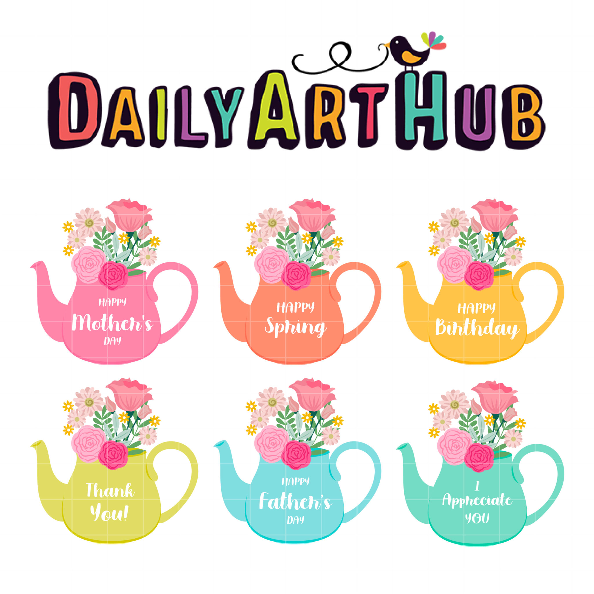 Rainbow Colored Flowers Clip Art Set – Daily Art Hub // Graphics, Alphabets  & SVG