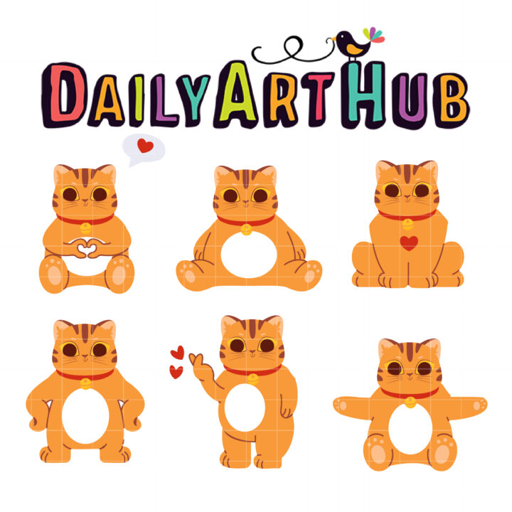 Cute Chubby Cat Clip Art Set – Daily Art Hub // Graphics, Alphabets & SVG