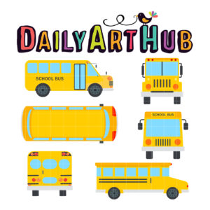 School Bus Collection Clip Art Set – Daily Art Hub // Graphics ...