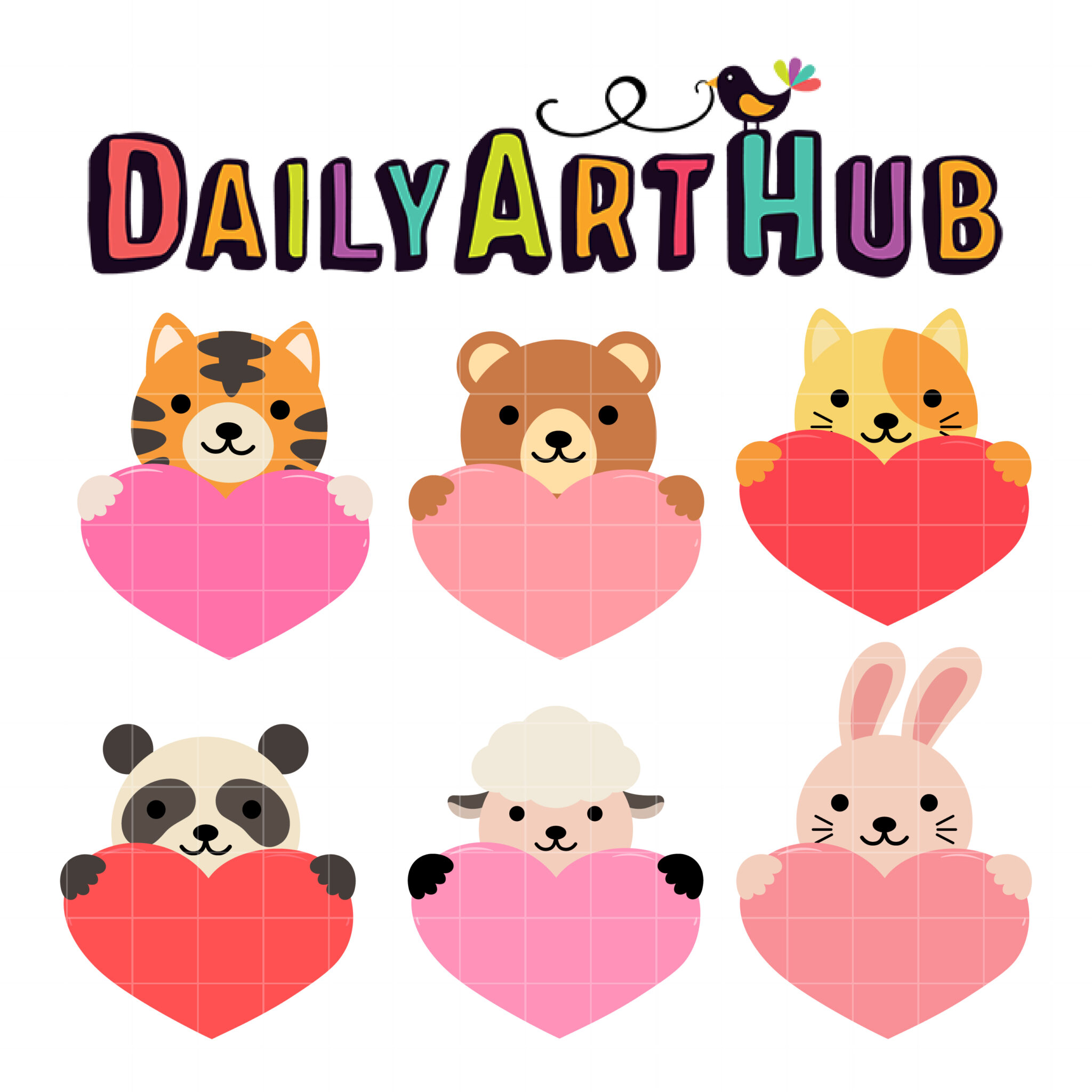 Animals and Hearts Clip Art Set – Daily Art Hub // Graphics, Alphabets