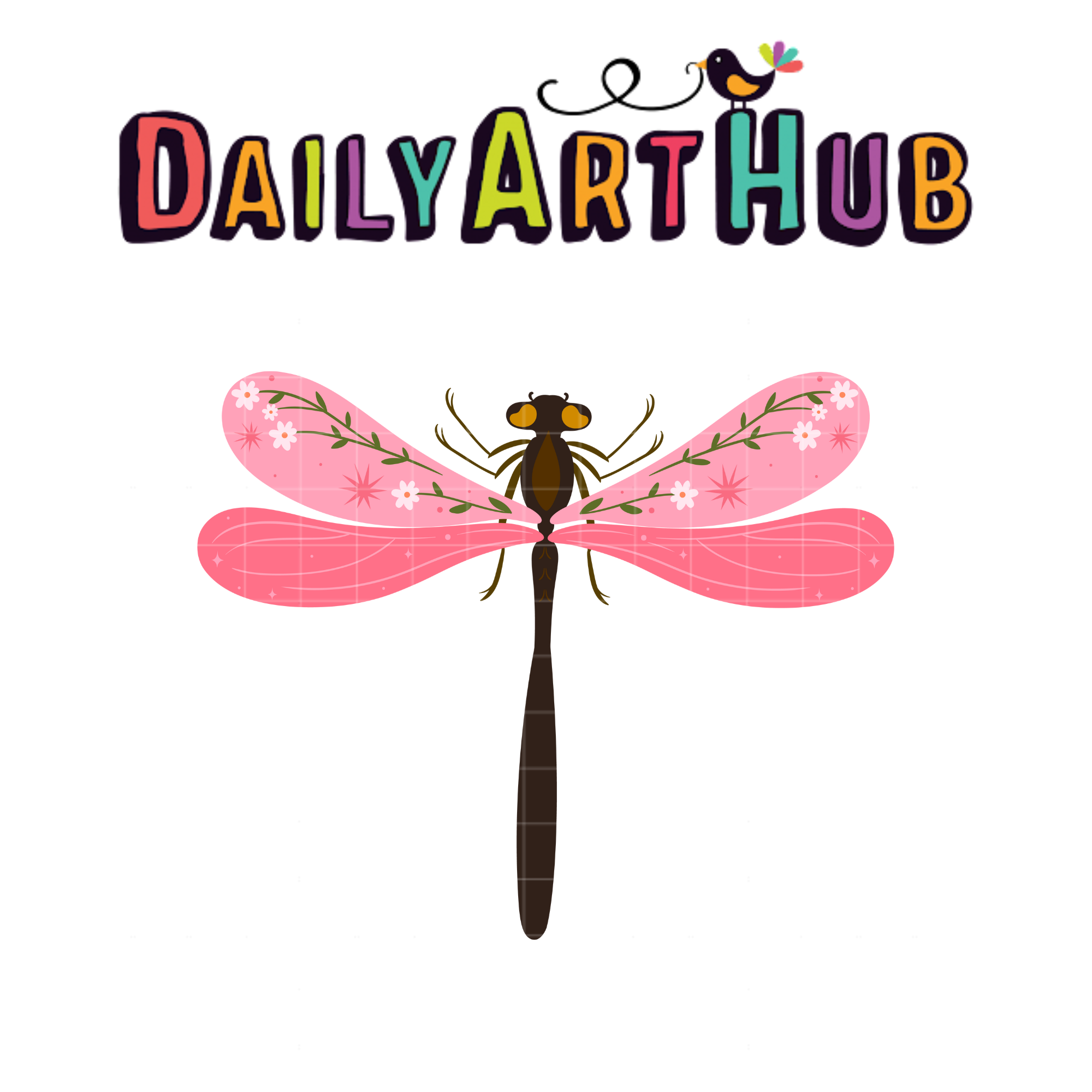 Pink Floral Dragonfly Clip Art Set – Daily Art Hub // Graphics ...