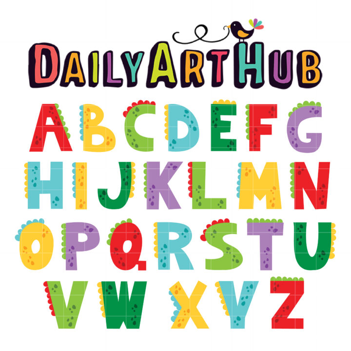 Cartoon Dinosaur Alphabet Clip Art Set – Daily Art Hub // Graphics ...