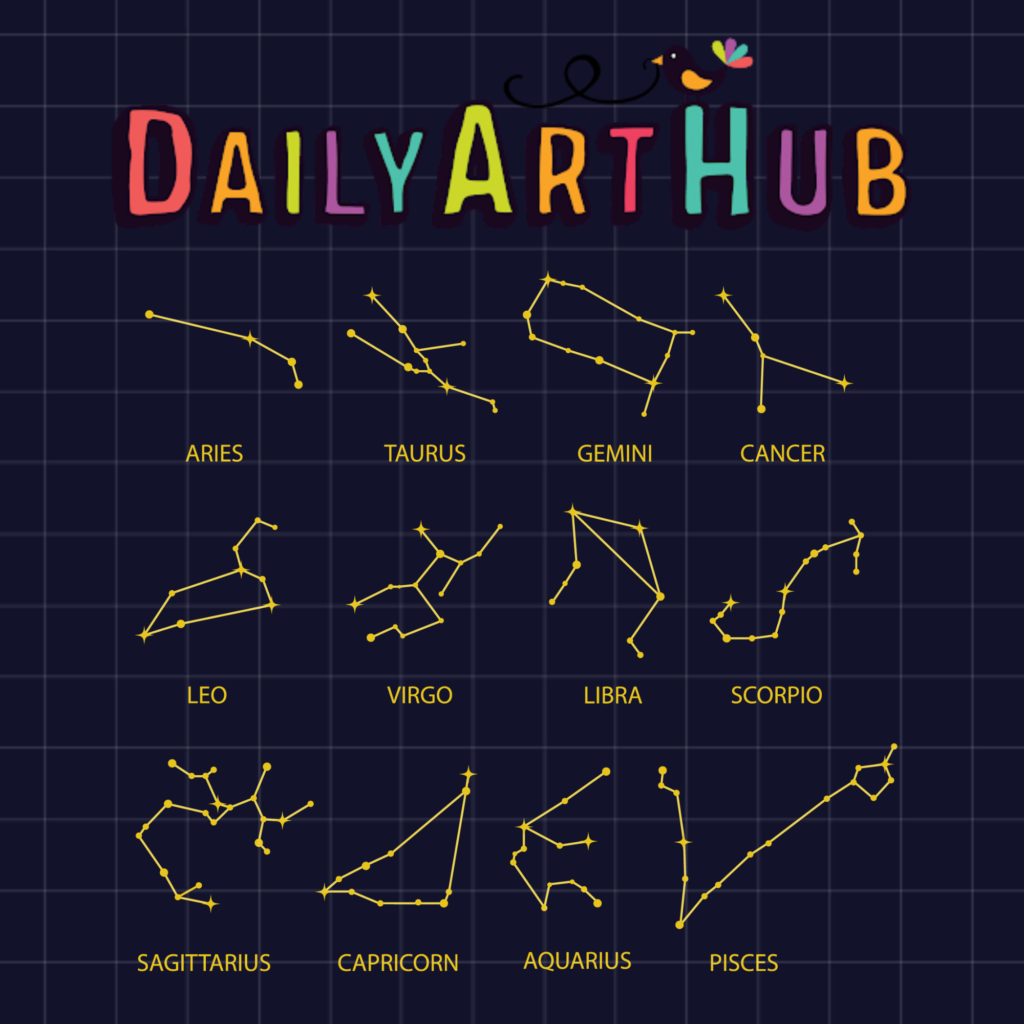 Zodiac Constellations Art Set Daily Art Hub Graphics - vrogue.co