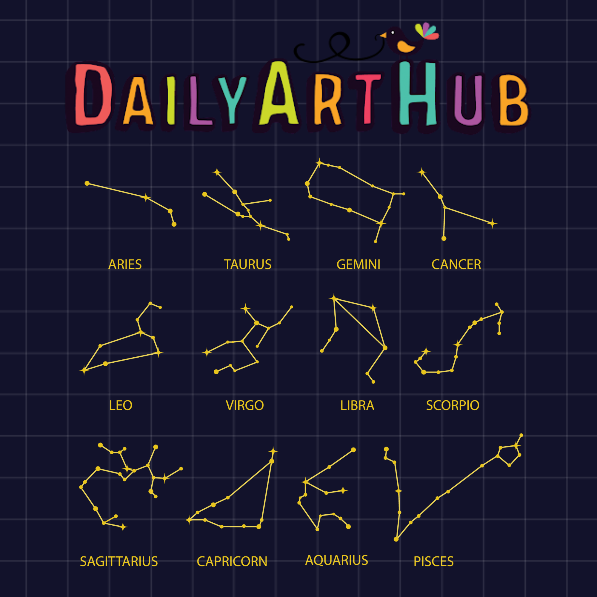 Zodiac Constellations Clip Art Set Daily Art Hub Graphics
