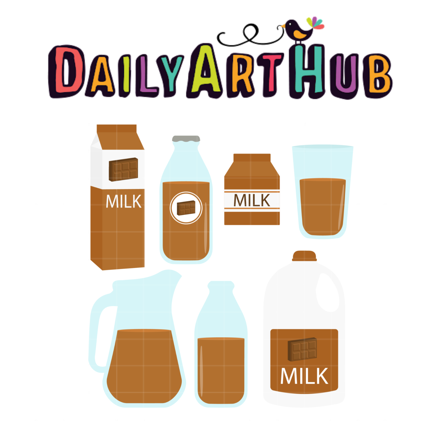 Chocolate Milk Collection Clip Art Set – Daily Art Hub // Graphics