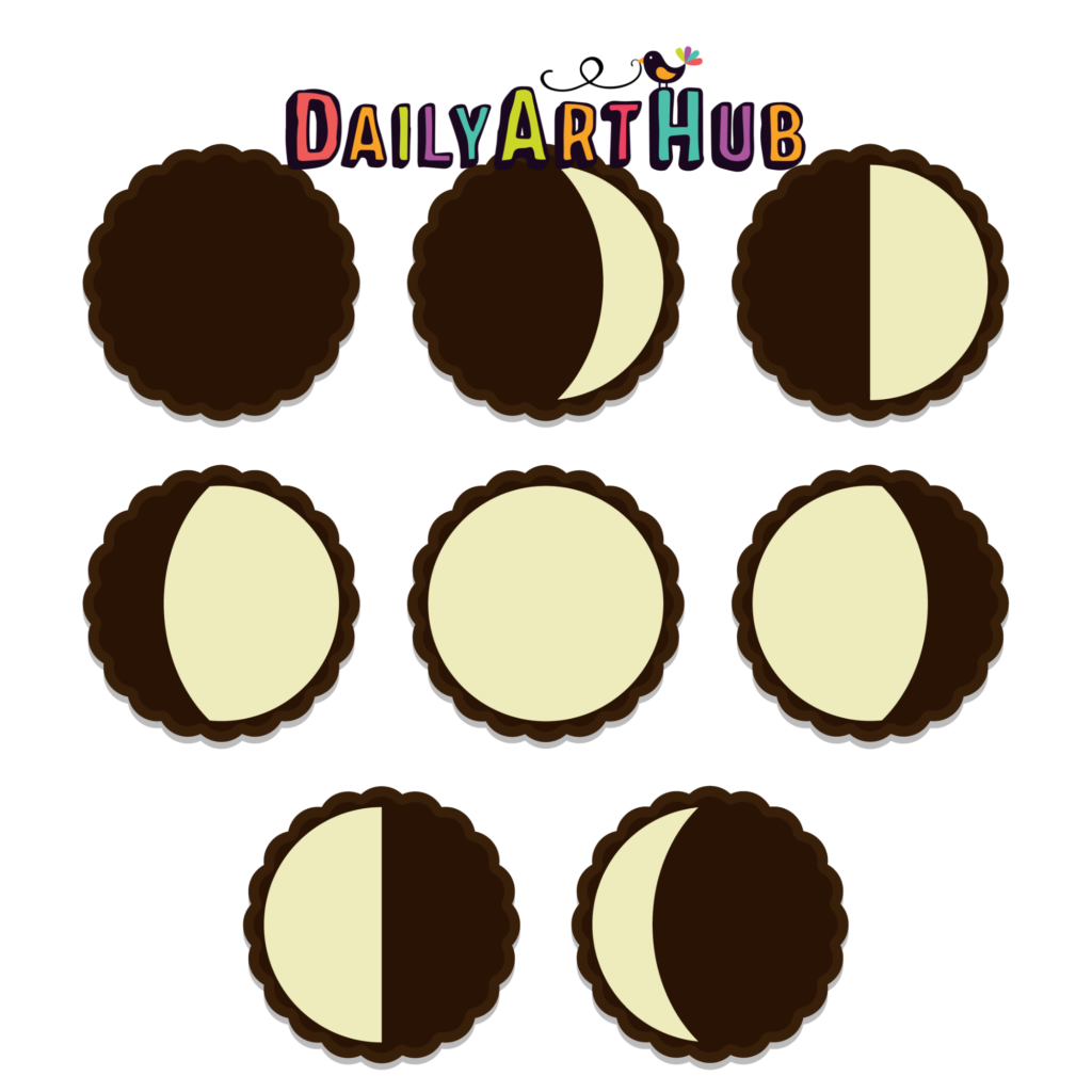 Cookie Moon Phases Clip Art Set – Daily Art Hub // Graphics, Alphabets ...