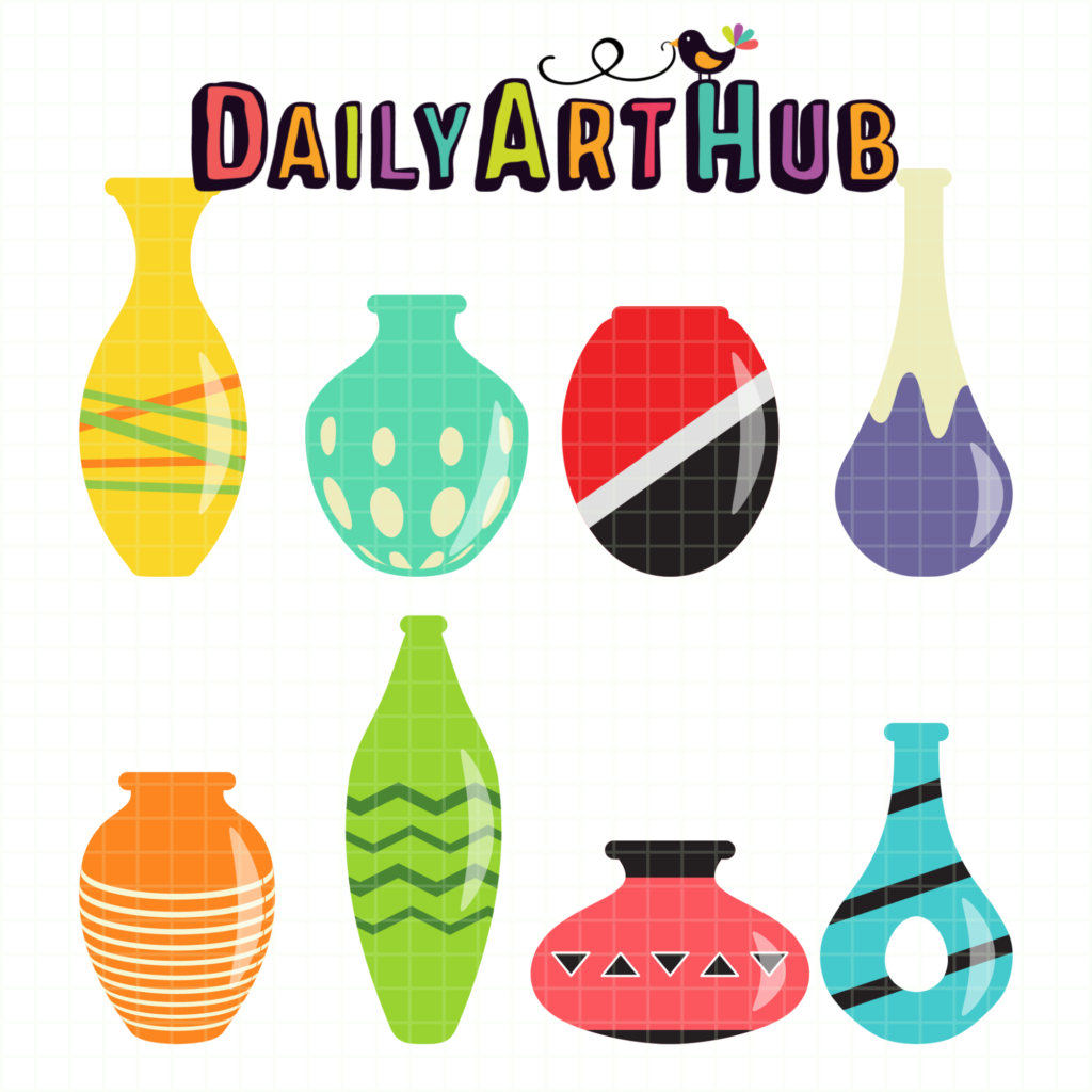 Flower Vases Clip Art Set – Daily Art Hub    Graphics, Alphabets & Svg