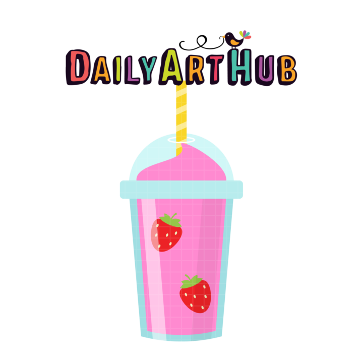 FREE Strawberry Smoothie Clip Art