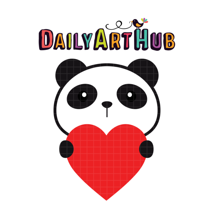 Panda Heart Clip Art