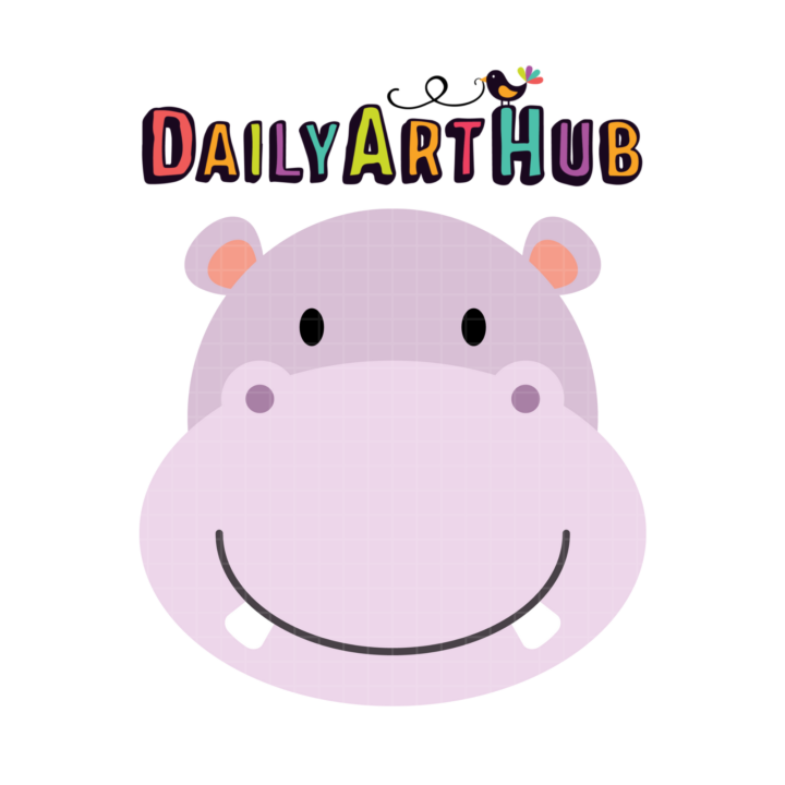 Cute Hippo Smile Clip Art